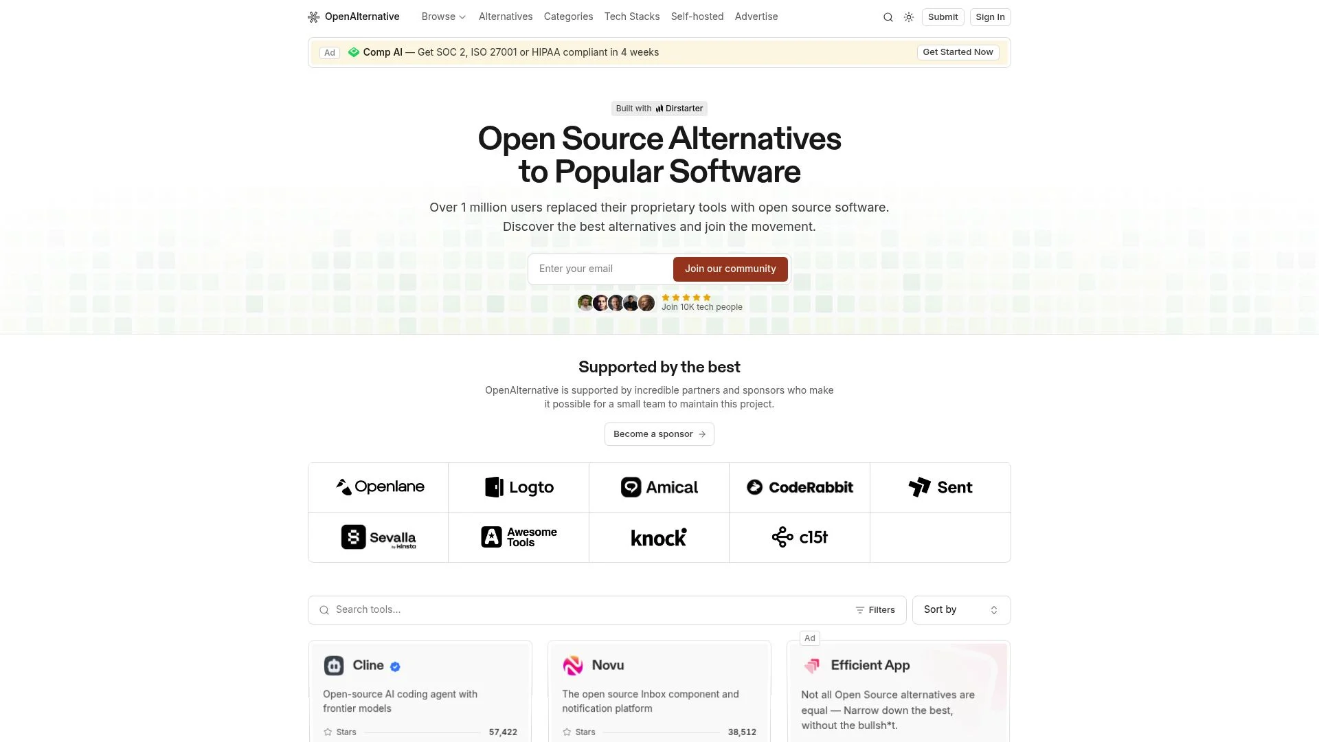 The New Kid: How Open Alternative Curates Open Source Alternatives to Popular Software